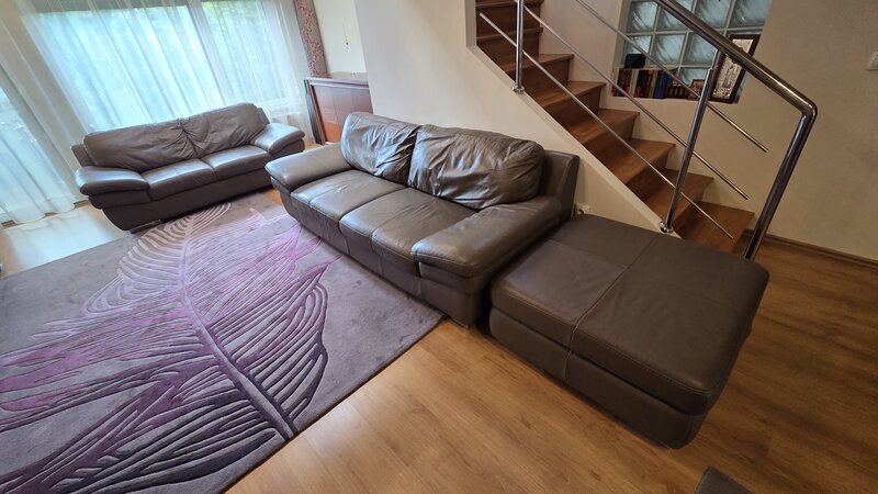 Set canapele Kika 3+2+1+1 piele naturala taupe